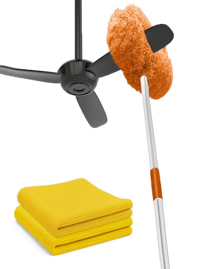Maxoshine Fan Cleaner Brush with Long Rod Flexible Fan Cleaning Mop Microfiber Dust Cleaner Foldable Duster Microfiber Duster for Cleaning of Home, Kitchen, Car (Duster + Cleaning Cloth) - Image 1